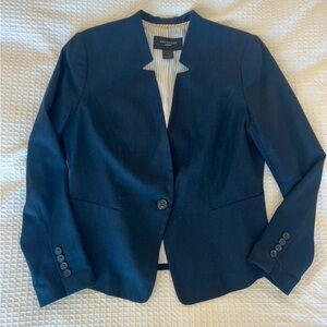 *EUC* Ann Taylor Stand Collar Blazer - Navy Blue